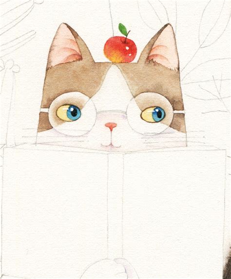 你好 “猫先森”——暖系水彩插画手绘教程|插画|书籍|数艺设 - 原创文章 - 站酷 (ZCOOL)