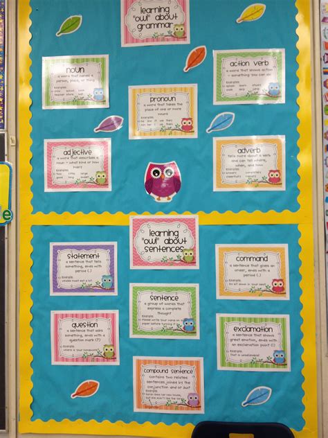 Grammar and types of sentences with owl theme. Purchased from TPT ...