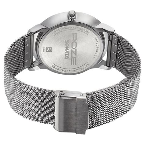 Buy Online Sonata Poze Quartz Analog Silver dial Metal Strap Watch for ...