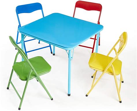 Buy Heritage Kids 5 Piece Table & Chair Set, with 4 Folding Chairs & 1 ...