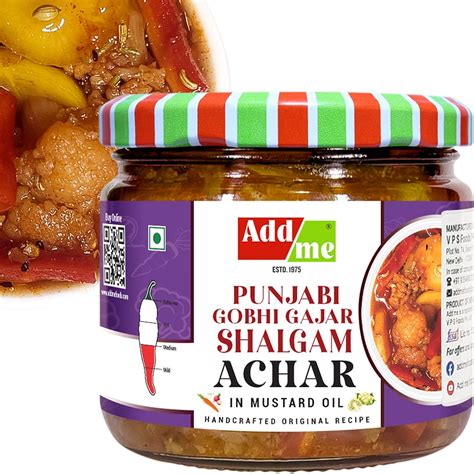 Add Me Gobhi gajar Shalgam Pickle 350g, Homemade Fresh Sweet & Sour ...
