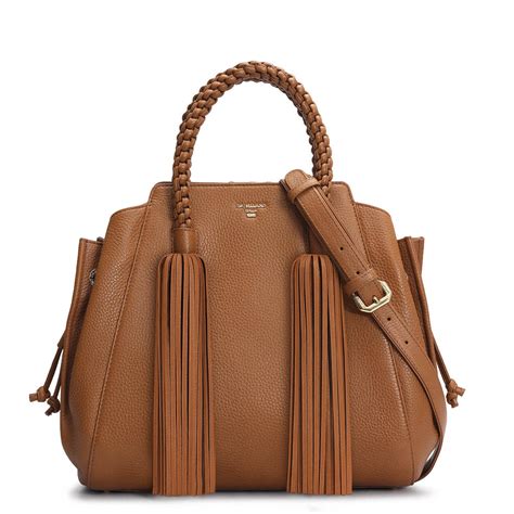 Medium Wax Leather Satchel - Caramel – Da Milano