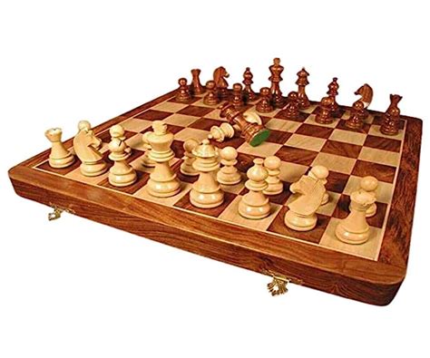 Buy AK Handicraft Wooden Non-Magnetic Chess Game Board Set, 16" X 16 ...