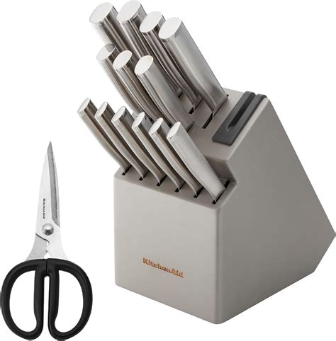 Amazon.com: KitchenAid Gourmet Knife Block Set with Built-in Sharpener ...