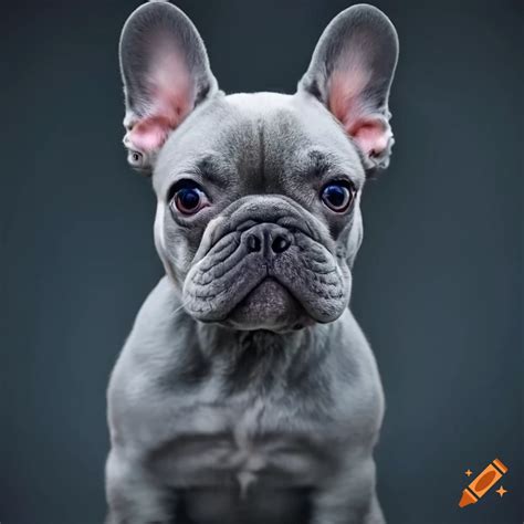 Gray French Bulldog With Blue Eyes