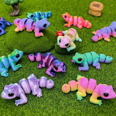 1/3/5/10Pcs Colorful 3D Printed Connectable Cute Mini Gecko Desktop ...