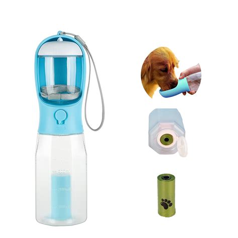 Dog Water Bottle 3 in 1, Leak Proof Portable Pet Water Bottle with Food ...