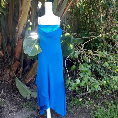 STUDEBAKER aqua blue vintage formal dress with... | Depop