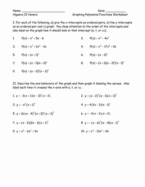 50 Families Of Functions Worksheet