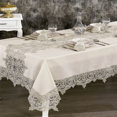 Lace Embroidered Handmade Very Luxury Tablecloth 25 Pieces | Etsy