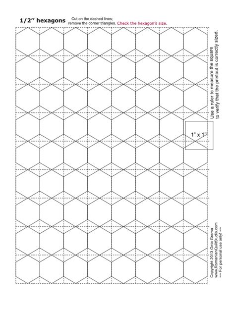 Hexagon Templates For English Paper Piecing in 6 Sizes | PDF
