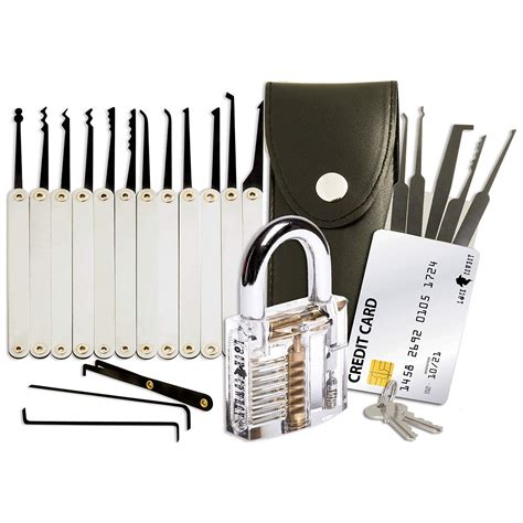 Buy 20-Pieces Lock Picking Set with Transparent Training Padlock and ...
