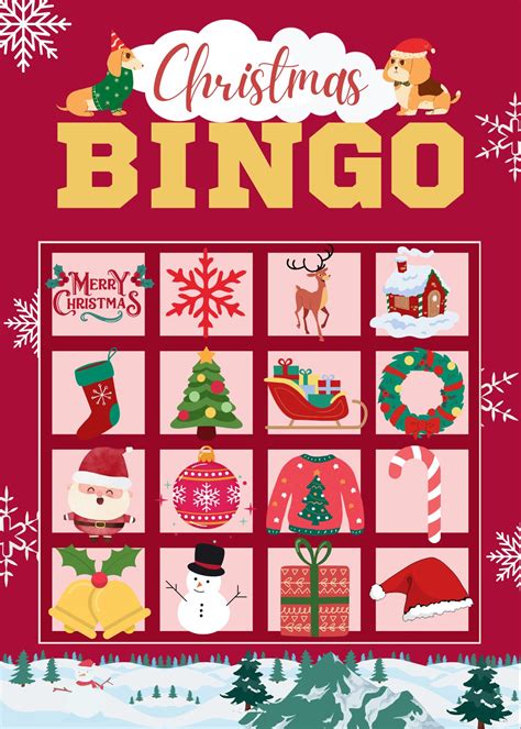 Printable Christmas Bingo Game, Christmas Games, Christmas Bingo, Christmas Bingo for Kids, Dog ...