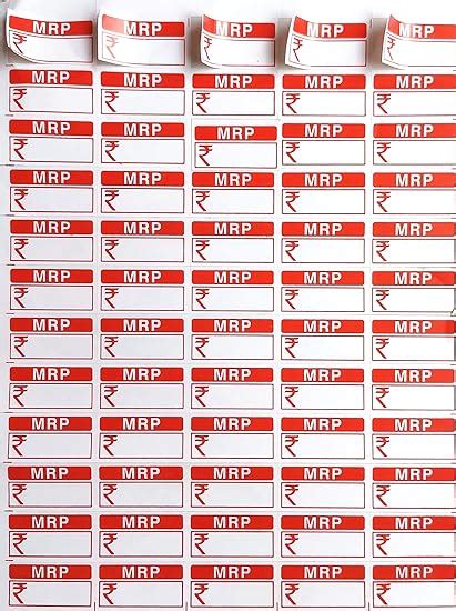 MRP Sticker Labels | MRP tag Small Size 37 X 20 mm | MRP Pricing Self ...