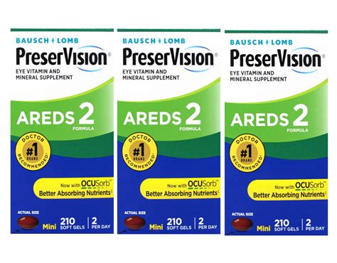 (3 pack) PreserVision Eye Vitamin and Mineral Supplement AREDS 2 ...