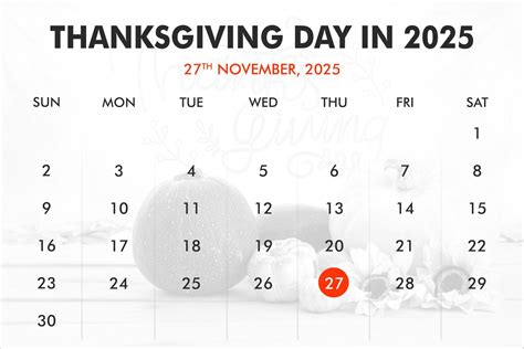 When is Thanksgiving Day in 2025, 2026, 2027?