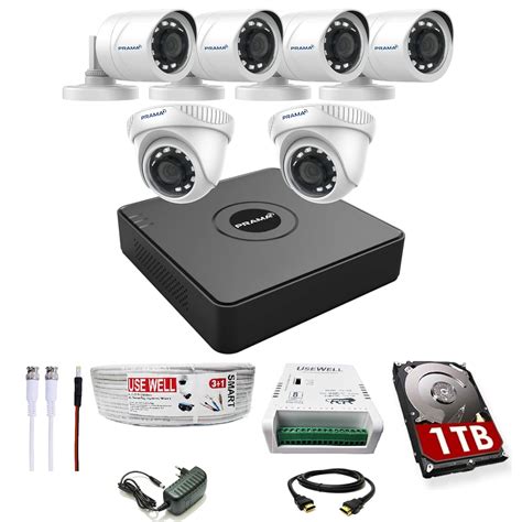 Prama 2MP Full HD CCTV kit with 8 Channel DVR + 4 Outdoor & 2 Indoor ...
