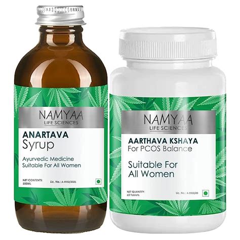 Buy Namyaa PCOD PCOS Syrup and Tablets -Regulates Periods & Balances ...