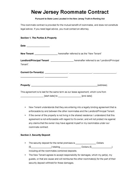 Free New Jersey Lease Agreement Templates (6) | PDF | WORD | RTF