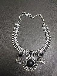 Buy Anigalan Stone Choker Oxidized German Silver Necklace with Jhumki ...