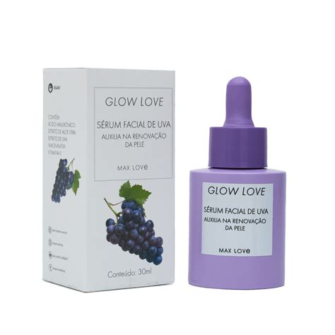 Sérum Facial de Uva Glow Love Max Love com 30ml Max Love