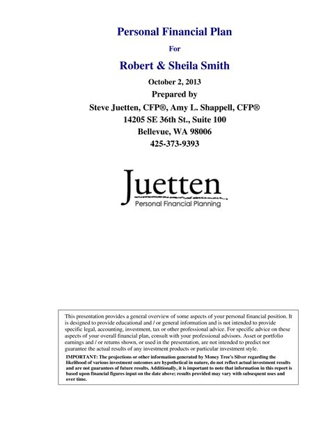 Financial Plan Template Example 的图像结果