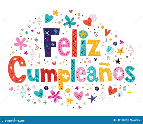 Feliz Cumpleanos, Happy Birthday In Spanish Language, Poster Vector ...