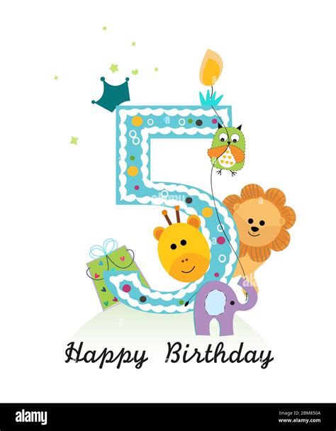 Happy 5th Birthday Boy 5th Birthday Boy Stock Vector Images Alamy