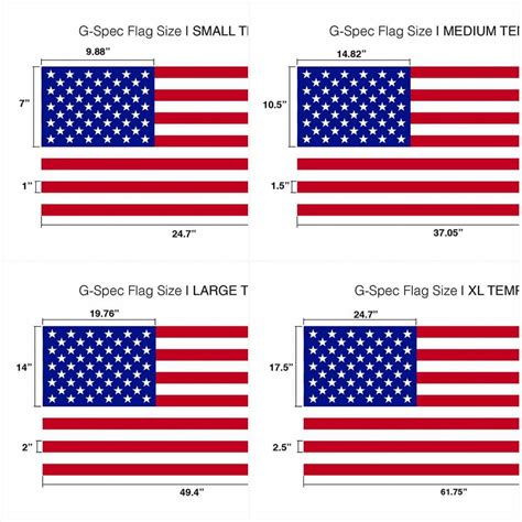 Official American Flag Dimensions Original 1960's Era U.S. National 50