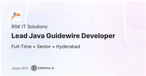Lead Java Guidewire Developer Job | Hyderabad | Senior