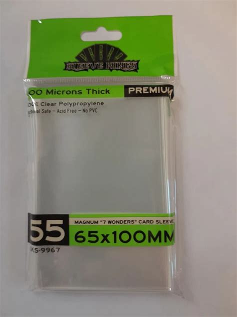 Sleeve Kings: Magnum 7 Wonders Sleeves 65mm x 100mm (55, 100 Microns ...