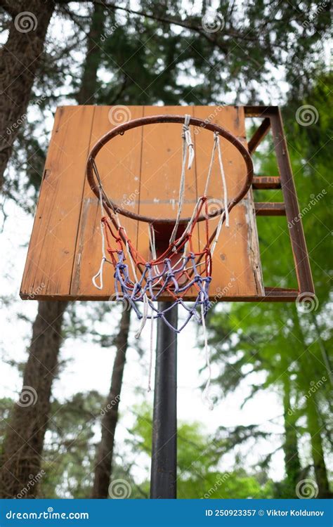 Old Basketball Hoop without Net in Rural Countryside. Stock Image ...