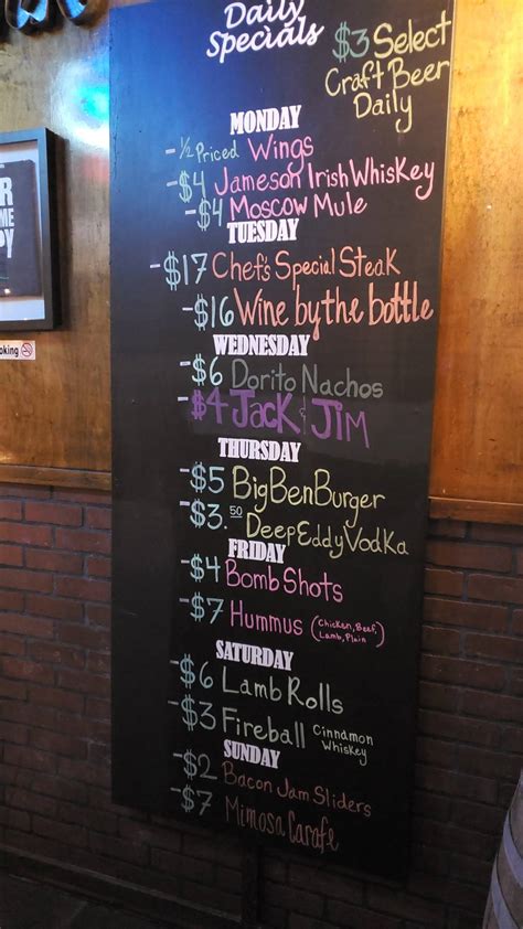 Carta del pub y bar Big Ben Tavern, Sugar Land, 636 Hwy 6 Suite 1000