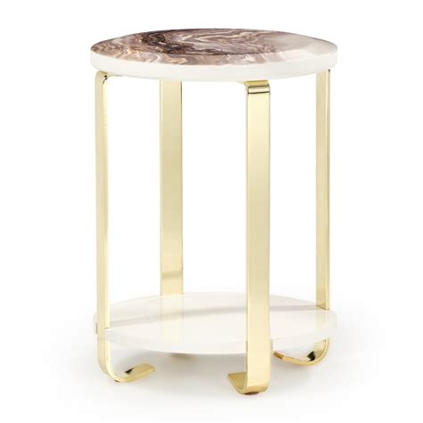 Chair Side Table Gold Ariana Collection By Michael Amini. LFR-ARNA222-806