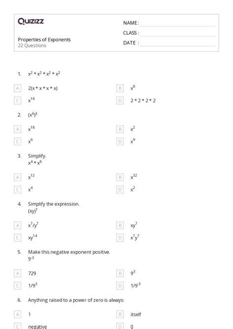 Image result for Exponential Form Worksheet