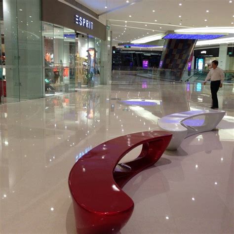 河北唐山商场订购深圳海盛玻璃钢休闲座椅系列 - 深圳市海盛玻璃钢有限公司