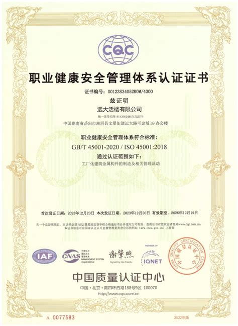 ISO 45001-四川龙华光电薄膜股份有限公司