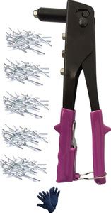 Inditrust new Purple Hand Rivet gun 10.5” with 50 Rivets and Gloves ...