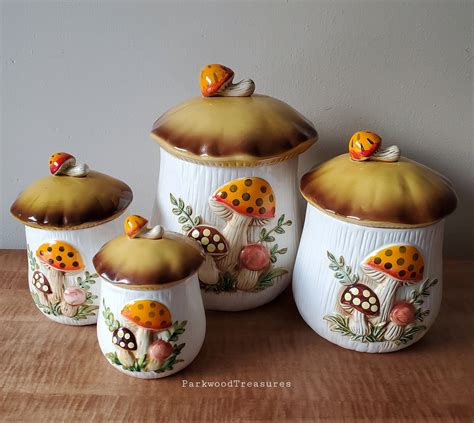 Vintage Merry Mushroom Canisters Sears Mushroom Canister Set - Etsy in ...
