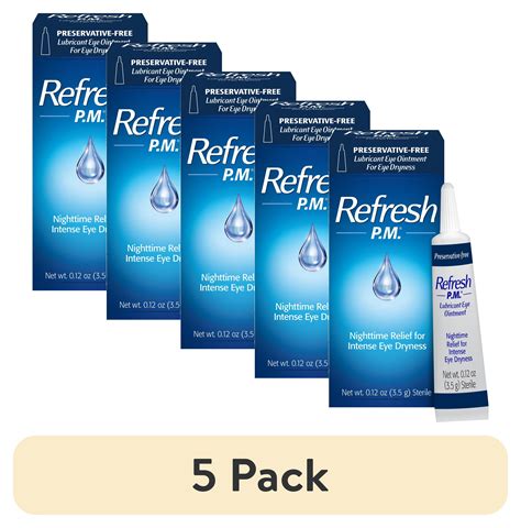 (5 pack) Refresh P.M. Preservative-Free Lubricant Eye Ointment, 3.5 g - Walmart.com