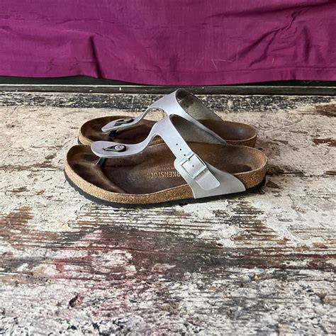Birkenstock Women's Grey Sandals | Depop