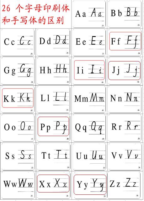 26个英文字母手写体