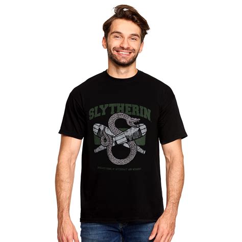 T-shirt noir Slytherin Quidditch College - Harry Potter | Elbenwald
