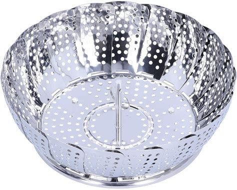 Steamer Basket, Stainless Steel Vegetable Steamer Basket Folding Steam ...