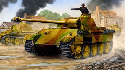 Download wallpaper figure, art, Panther, MAN, PzKpfw V ...