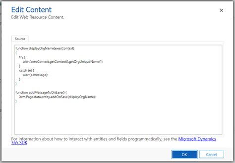 JavaScript in Dynamics 365 的图像结果