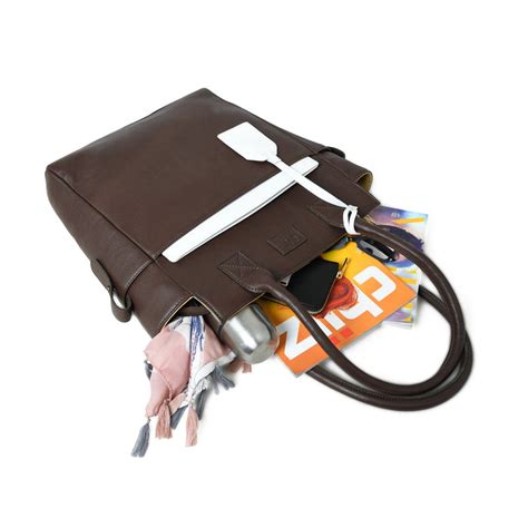 Chestnut Charm Brown Leather Tote — MaheTri