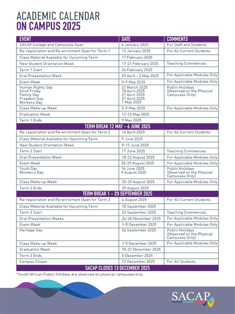 Academic Calendar 2025 On Campus | PDF | Academic Term | Observances
