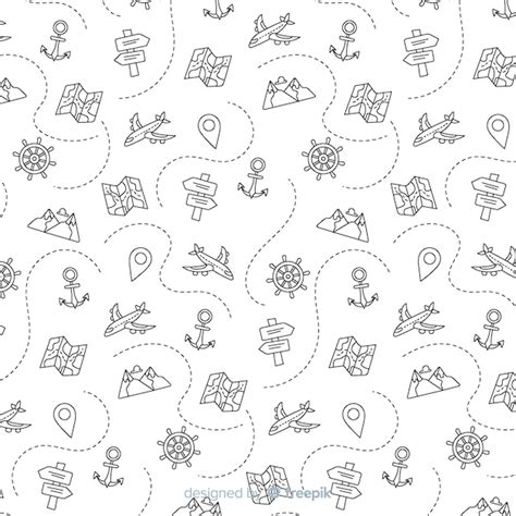Travel pattern background | Free Vector