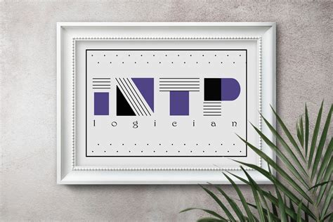 INTP Logician Myers Briggs Mbti Personality Type, INTP Minimal Typography Art Deco Print ...